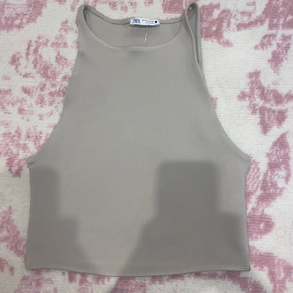 Zara Women's Beige Crop Top
